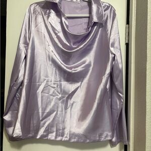 Elegant Lavender Satin Blouse